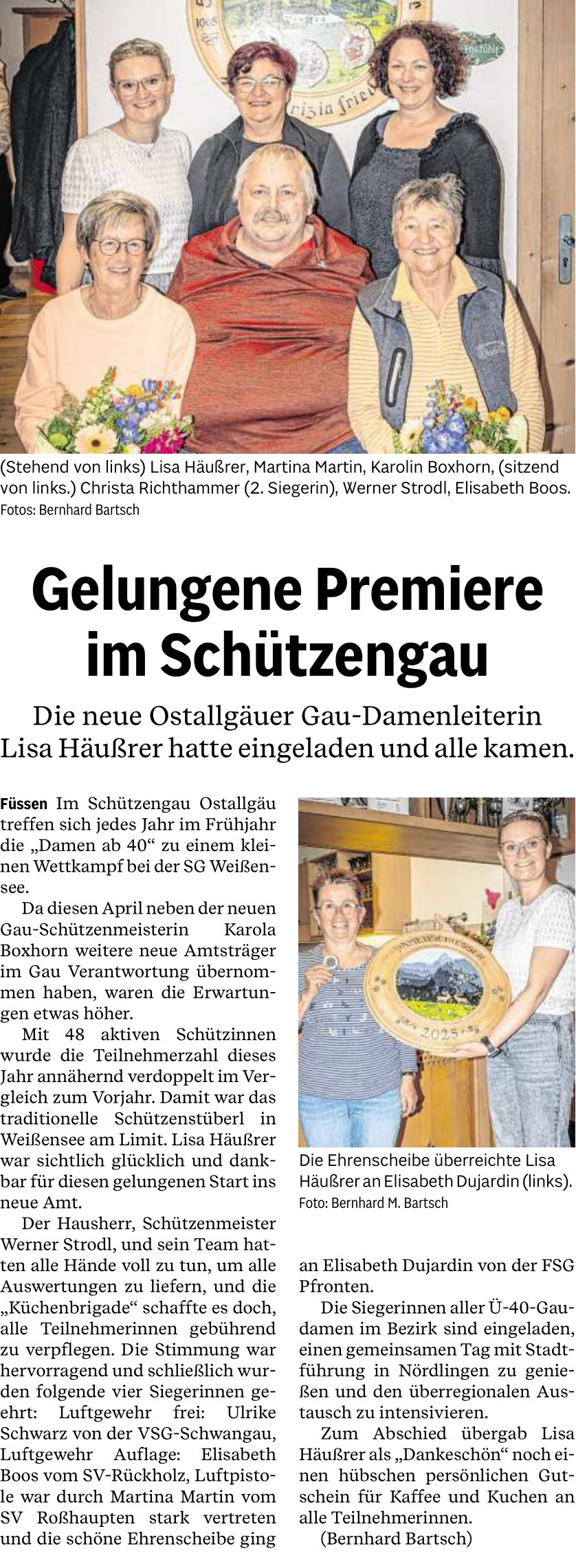 2025-06-10_FussenerZeitung - Gelungene Premiere im Schützengau